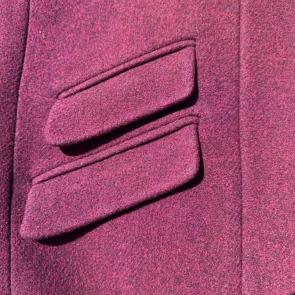 J.Crew Cocoon Coat Italian Stadium Cloth Nello Gori Wool Burgundy Size M - Picture 8 of 11
